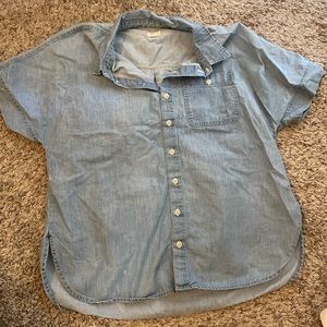 Able denim shirt sleeve button up shirt